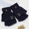 Men's Korean Flip-Top Fingerless Winter Gloves - Thick, Warm, Fleece-Lined for Cycling & Writing