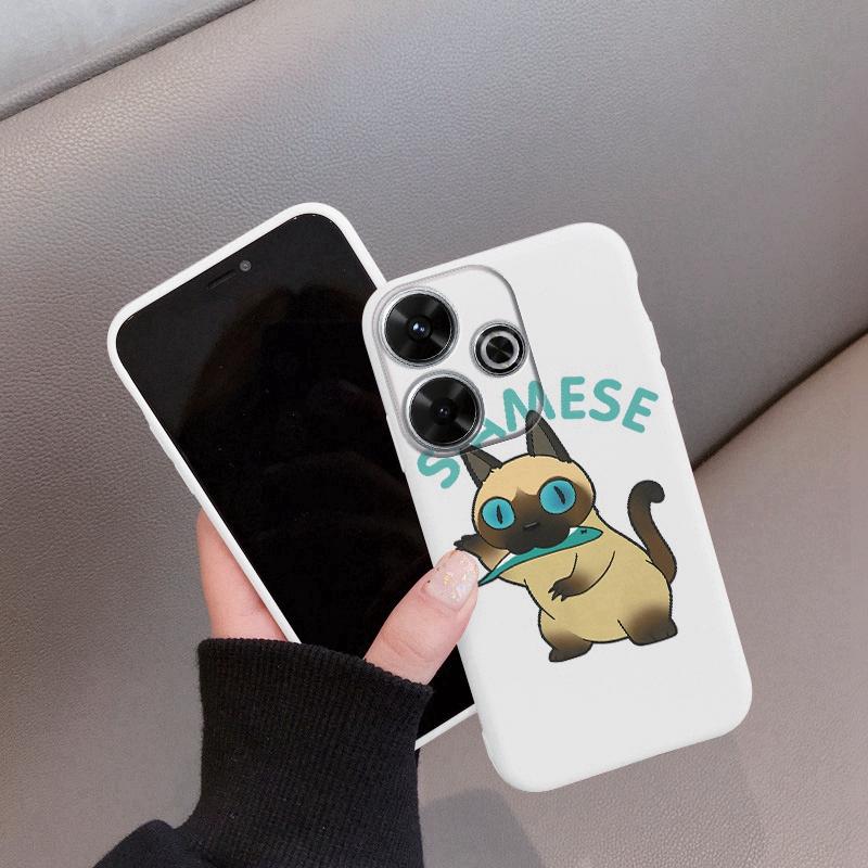 

Мягкий силиконовый чехол Siamese Cat для Samsung A55 M35 S24 Xiaomi Redmi Note 13 Pro 13C 14T Poco C65 iPhone Huawei Honor 200 Lite Realme противоударный чехол Realme 12 5G белый