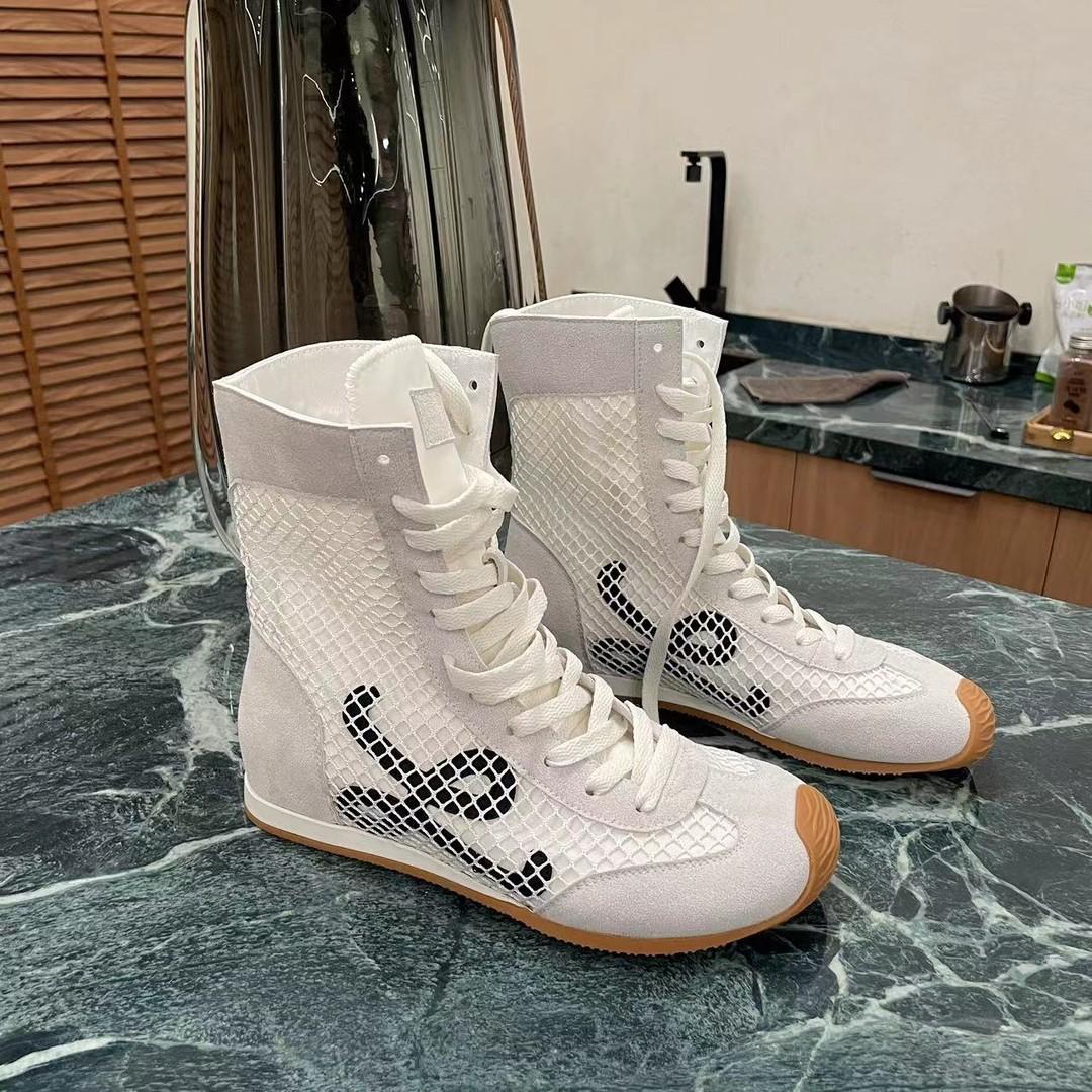 

Cowhide version~ 6cm inner height increase casual shoes women s summer breathable Martin boots soft sole retro crooked short boots net boots 40