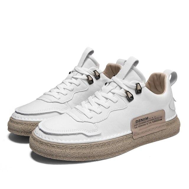 

Мужские кроссовки, модные белые универсальные устойчивые спортивные туфли, мужская теннисная мужская повседневная обувь, легкие туфли на платформе в стиле хип-хоп со шнуровкой 44