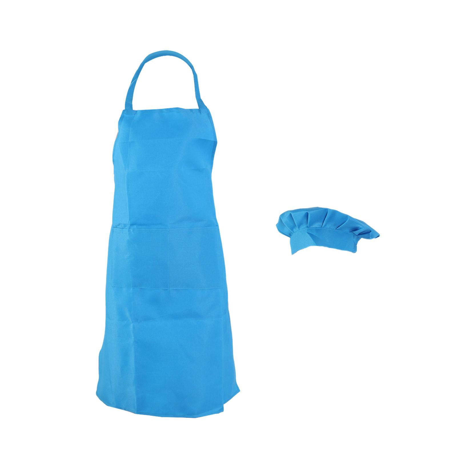 

Регулируемый комплект фартуков для взрослых с поварским колпаком, водонепроницаемый и маслянистый, легко моется для кухни и выпечки синий