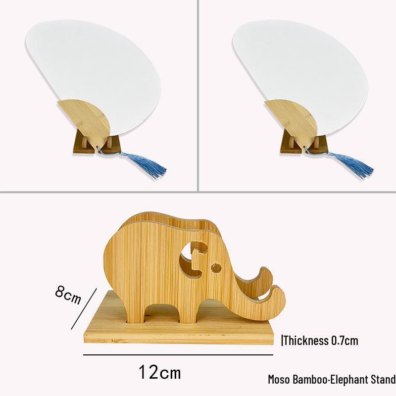 Chinese Bamboo Wood Fan Stand: Ancient-Style Round Fan Holder for Bridal or Palace Fans
