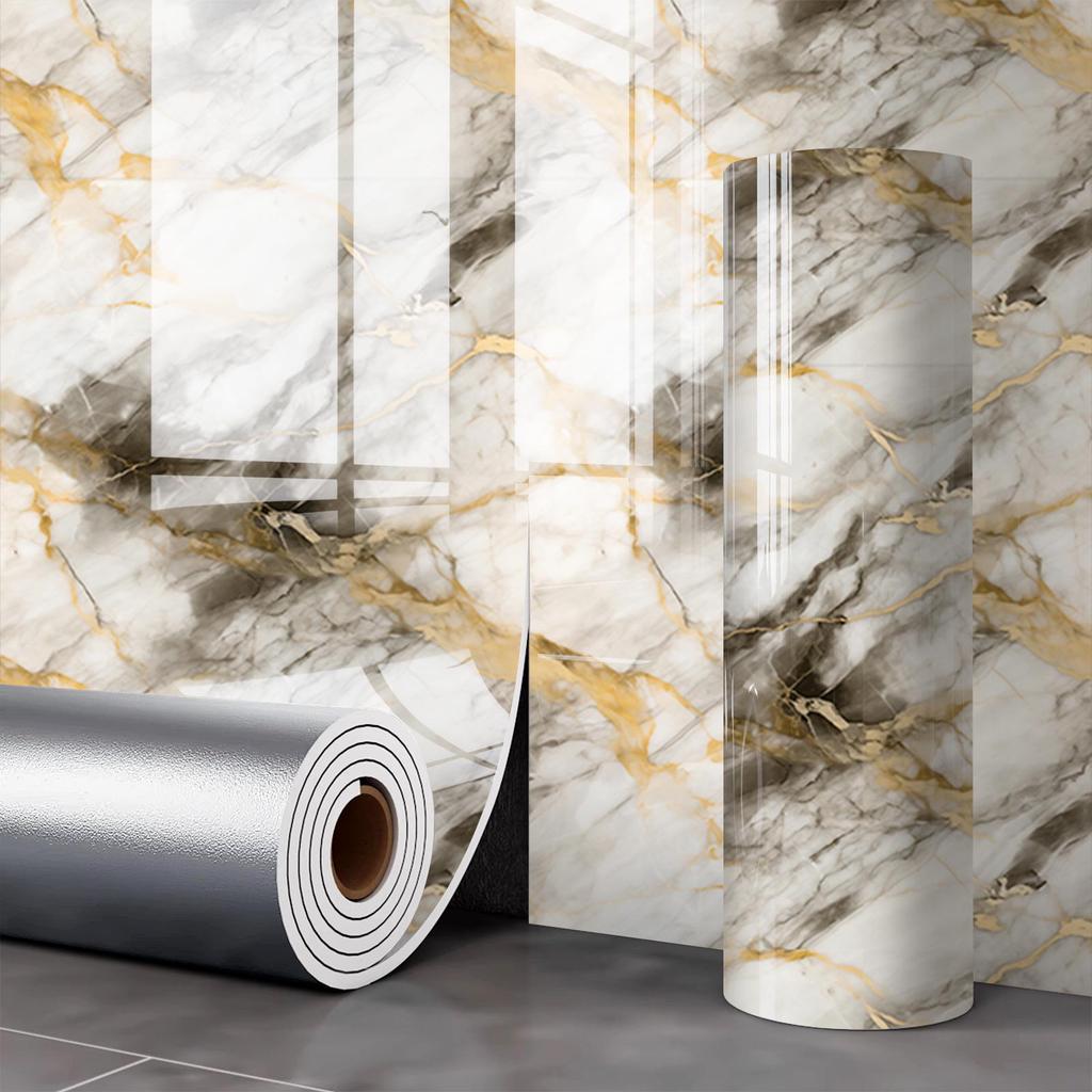 Vergoldete wasserfeste Wandaufkleber im Marmorstil für TV-Hintergründe