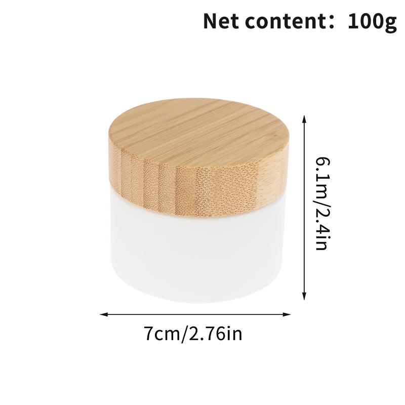 Mini Glass Jar Cosmetics Subpackage Filling Wood Cap Bottle Face Cream Lipstick Storage Container Frosting Refillable 5G-200G