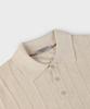 PANICALE Beige Striped Linen Polo Shirt