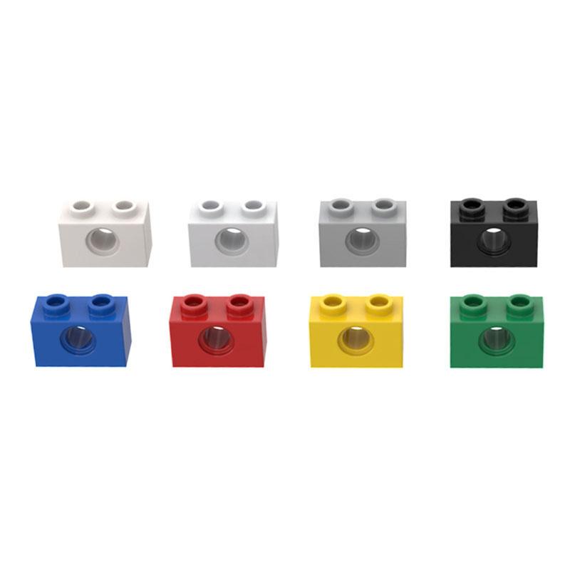 10PCS Moc Building Block Parts Bricks Compatible with 3700 1x2 Perforated Diy Particles Educational Creative Children's Toys