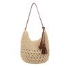 Summer Grass Woven Bag Women's New Fashionable Large Capacity Woven Shoulder Bag Seaside Vacation Style Commuter