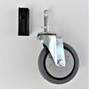 Grey Silent 4-inch Elastic Wheel Medium Square Caster for Carts