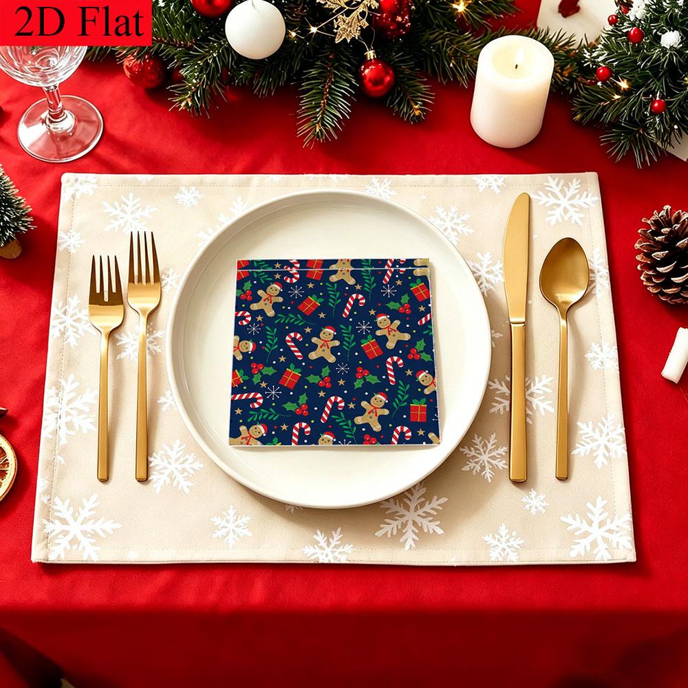 20pcs Disposable Napkins with Candy Element Pattern Print for Wedding,Parties,and Daily Use for Thanksgiving Fall Christmas Table Decoration