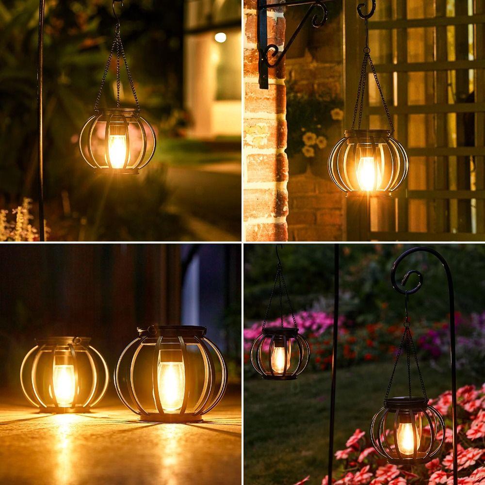 Brighter Solar-Powered Hanging Lanterns Rechargeable Wireless Outdoor Lights  Christmas