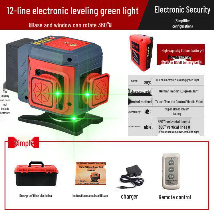 Anping Super Bright Infrared Green Laser Level: High Precision, Automatic Leveling with 8/12/16 Lines