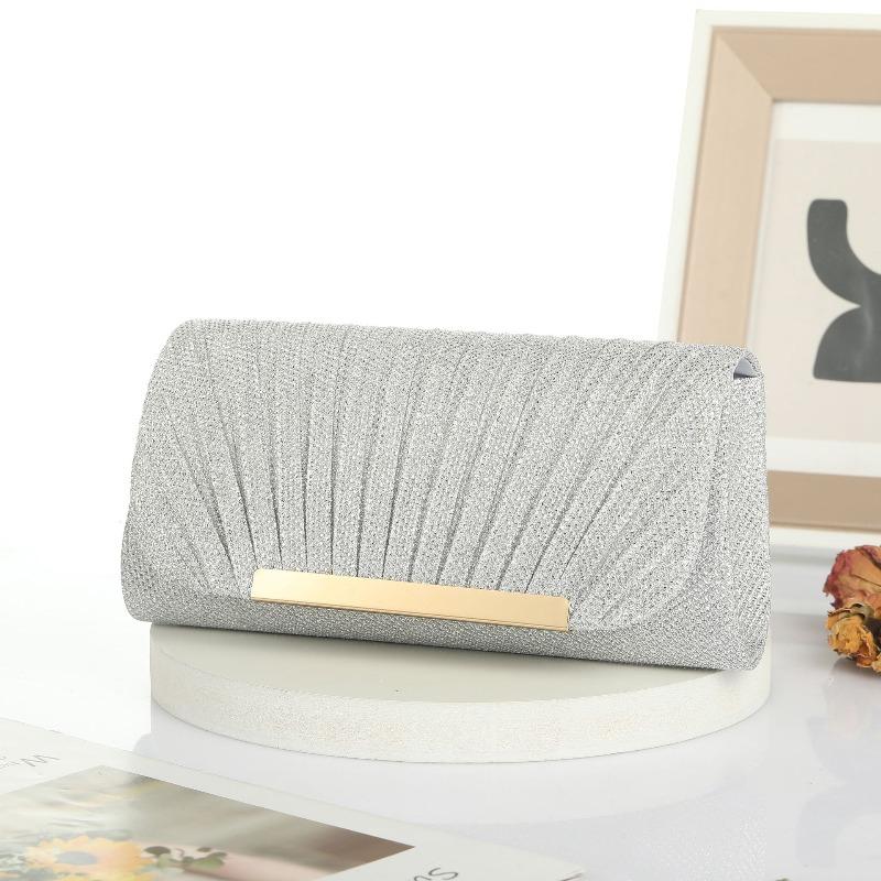 Hot-selling sequined pleated bag, women's dinner bag chain shoulder women's party bag banquet bag shoulder bag