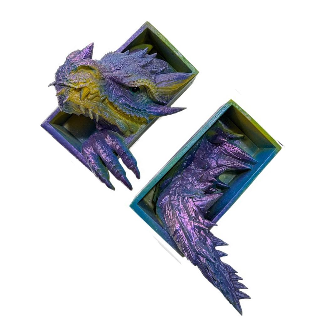 Dragon Bookshelf Decors Decorative Bookends Animal Statues Dragon Book Ends for Shelves Decors Unique Book Lover Gift