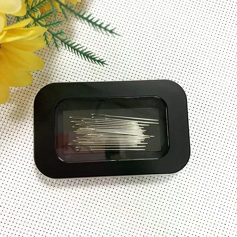 Magnetic Sewing Needles Holder Black Rectangle Sewing Needle Storage Case Buttons Pins Storage Box for Sewing Tool Accessories