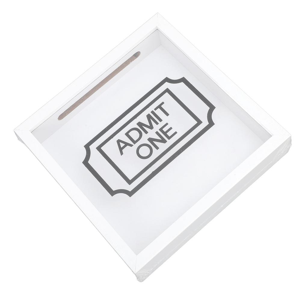 Boîte à souvenirs avec fente Cadre photo Boîte de rangement pour souvenirs pour carte postale Billet de concert Billet de cinéma Blanc