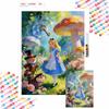 Diamond Painting 5D DIY Full Circle Diamond Painting Kit Home Bedroom Wall Decor Crafts Alice Wonderland Mushroom Key Fantasy Art