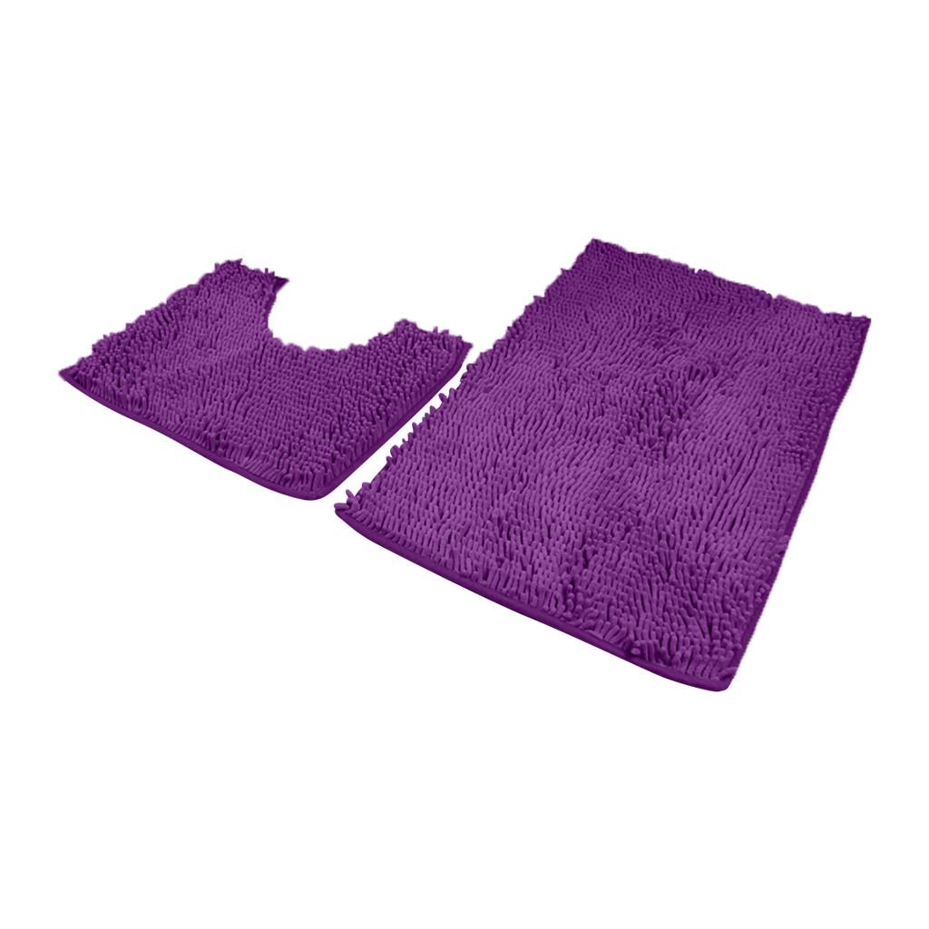 Bathroom Carpet Chenille Bath Mat Set Soft Plush Non- Shower Carpet