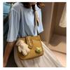 Korean Style Canvas Crossbody Bag for Women, Minimalist Small Shoulder Purse, Soft Cotton Square Bag with Magnetic Closure KTB