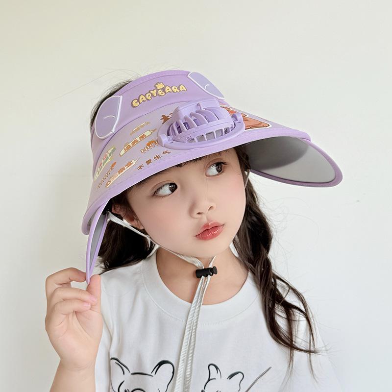 Children's Hat with Fan Sun Hat Empty Top Sun Protection Hat Boys and Girls New Summer Sun Hat