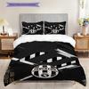 Biancheria da letto Elegance Bianco Nero Juventus (1 * copripiumino + 2 * federa, senza nucleo) Set biancheria da letto Copripiumino e federa Regalo di Natale compleanno