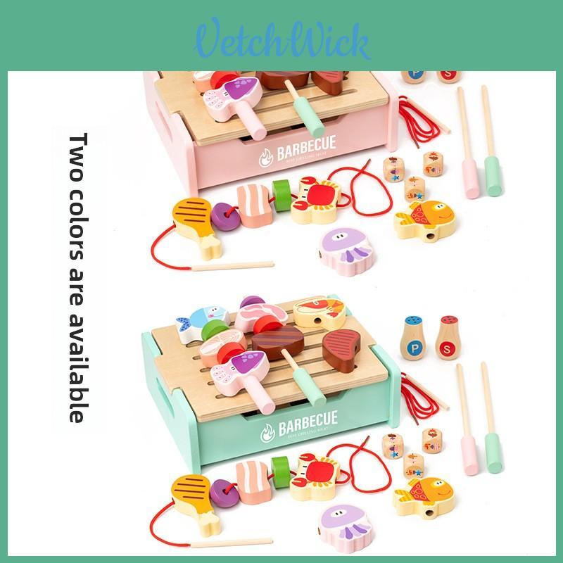 Wooden Kids Cooking Playset With Multiple Functions For Interactive Family Kitchen Game