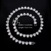Bracelet Collier Chaîne Tennis Hip Hop 45 cm Cœur Brillant Cz Bijoux de Fête Rock