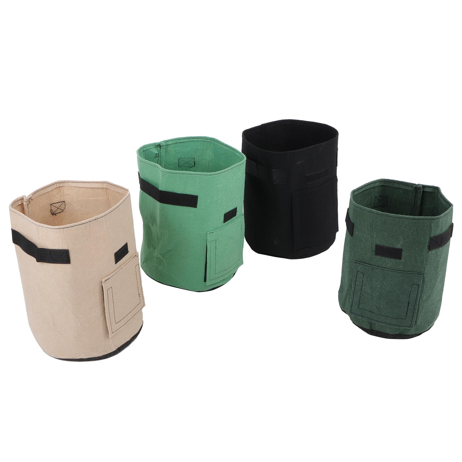 4Pcs Garden Felt Growing Plant Bag Indoor Outdoor Vegetable Flower Pot Gardening Tool