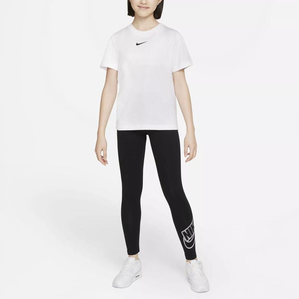Nike Sportswear Solid Logo Round Neck Short Sleeve T-Shirt Kids Tops White DA6918-100