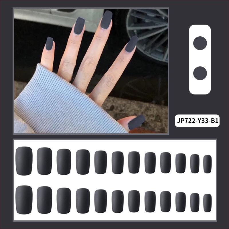 Reusable Blush Nail Art Set: 24 Detachable Wearable Nail Stickers
