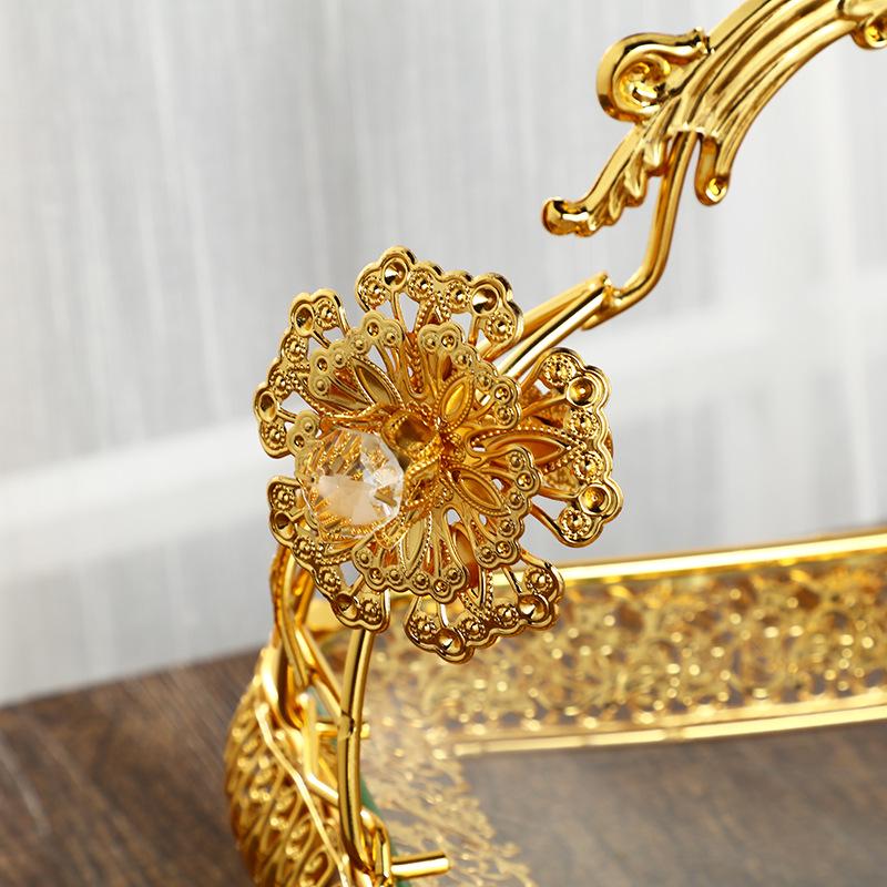 European Retro Multi-layer Fruit Basket & Glass Plate Set for Living Room