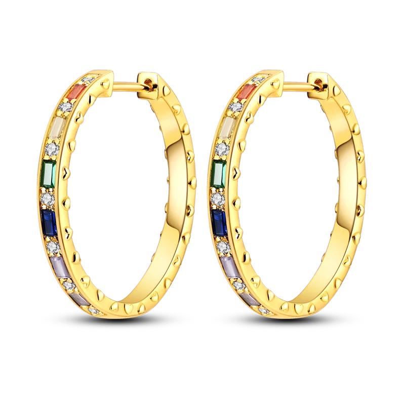 Gold Serie Hoop Earrings 925 Silver Sparkling Irregular Shape Feather Star Earrings Stud for Woman Girl Jewelry Gift
