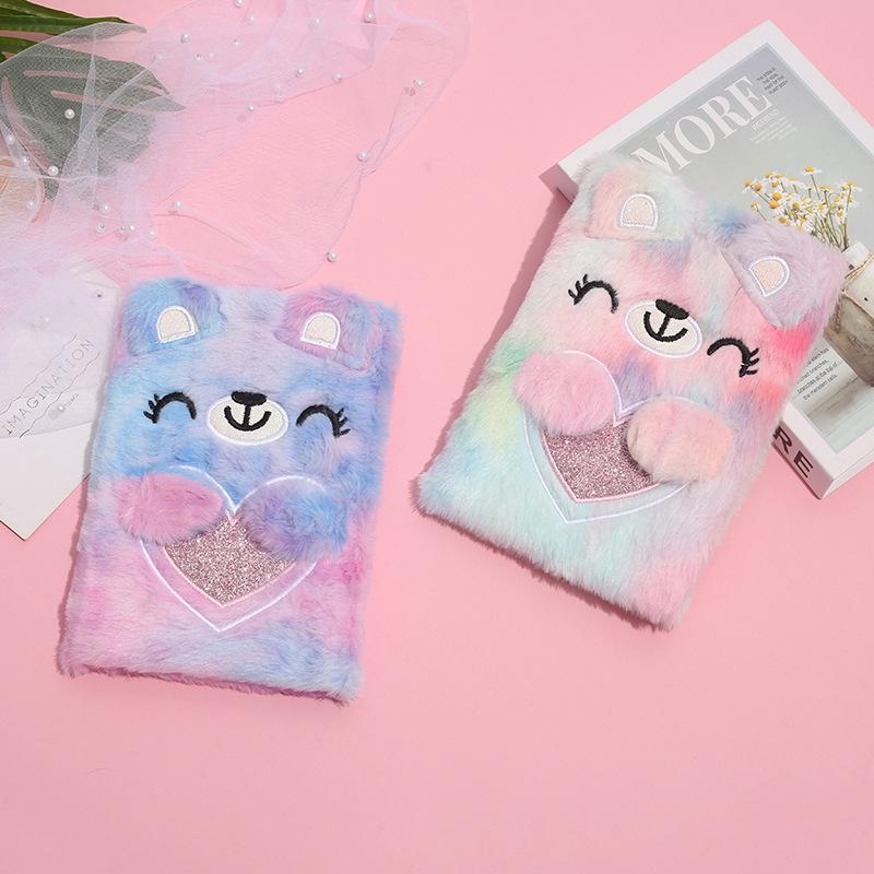 Cartoon Cute Pet Plush Notebook for Kids - Colorful Children's Diary & Student Notes