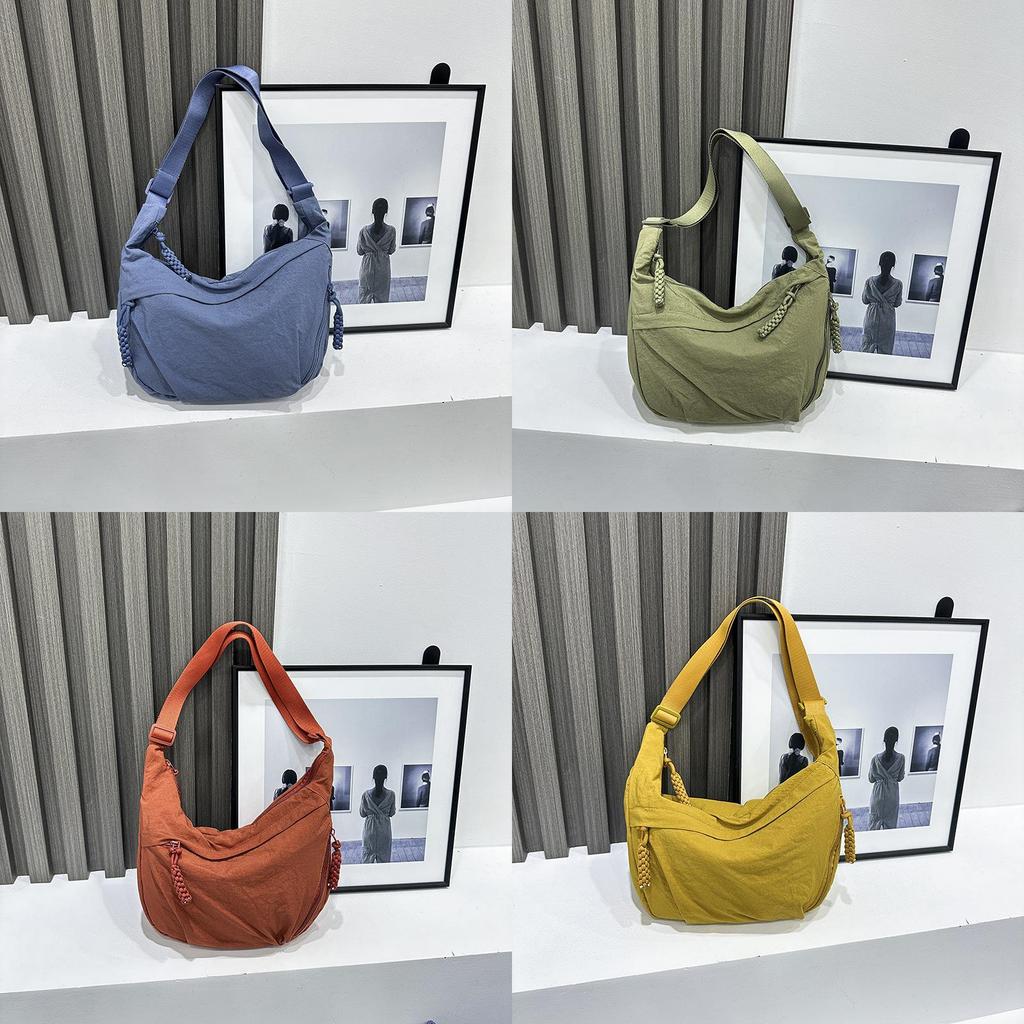 Crossbody Nylon Tote Bag With Stitching Design For Casual Outfits