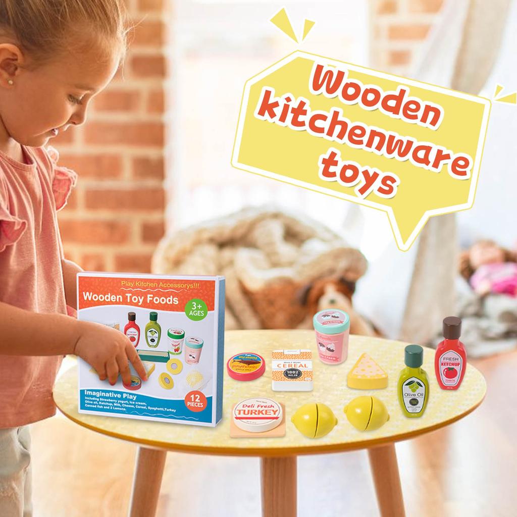Simulated Wooden Kitchenware Toys, Parent-child Interactive Game Props
