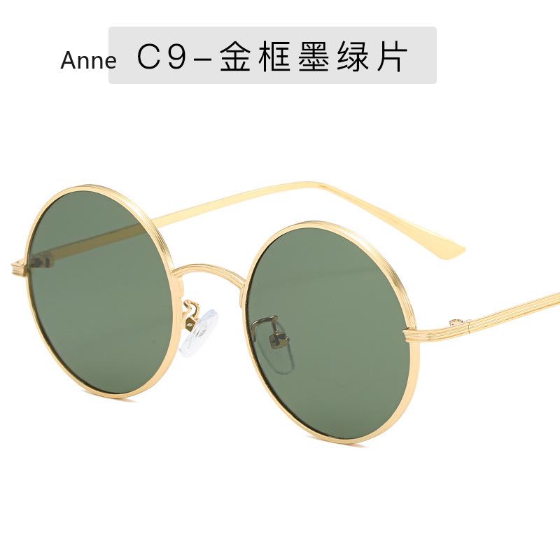 Women Sunglasses with Red Lenses Round Metal Frame Vintage Retro Glasses Sun for Men Unisex Birthday Gifts Gafas De Sol