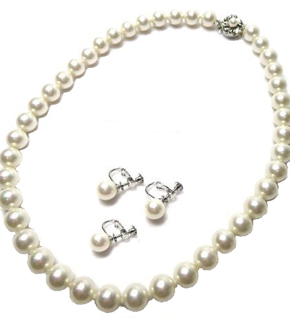 

[MAHINA] Grade Akoya 8mm Pearl Necklace (42cm: Earrings)