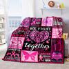 1PC Breast Cancer Awareness Pink Ribbon Throw Blanket Soft Comfortable All Seasons Perfect Sofa Office Travel Home Gift Idea