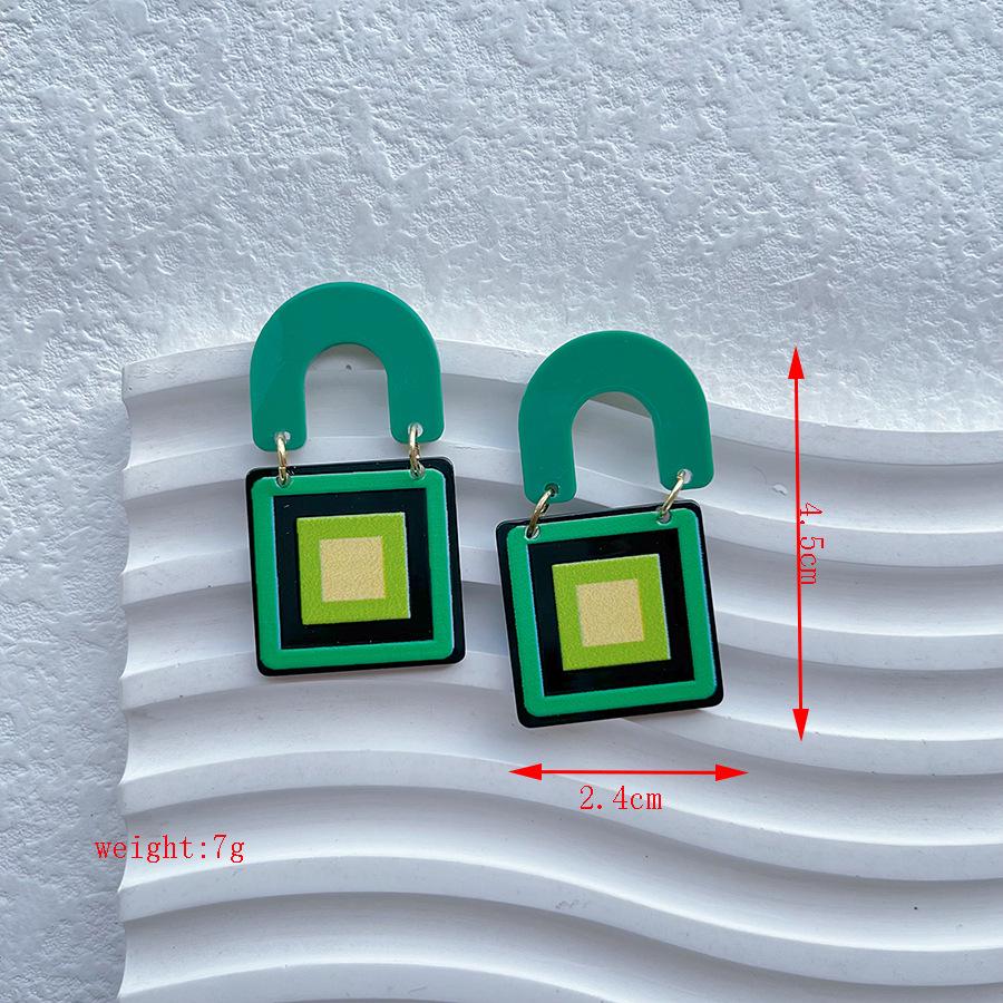 Creative Acrylic Geometric Earrings: Fun Handbag Shape, Irregular INS Style for Women and Girls
