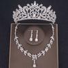 Set de cercei colier coroană de cristal de lux Set de bijuterii de mireasă cu strasuri Accesorii de păr pentru nuntă de mireasă Set de tiare pentru coroană
