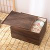 Vintage Solid Wood Tea Storage Box, Traditional Mortise and Tenon Sliding Lid Drawer, Desktop Organizer Case for Home Office