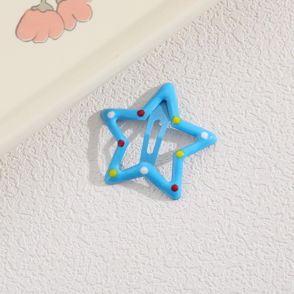 Children's Candy Color Star Hair Clips - Small Size BB Bangs Accessories