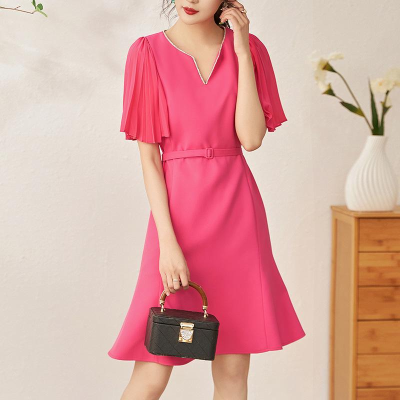 

2302112-Платье для пригородных поездок с оборками (Финальная распродажа, возврату не подлежит) Medium розы красного