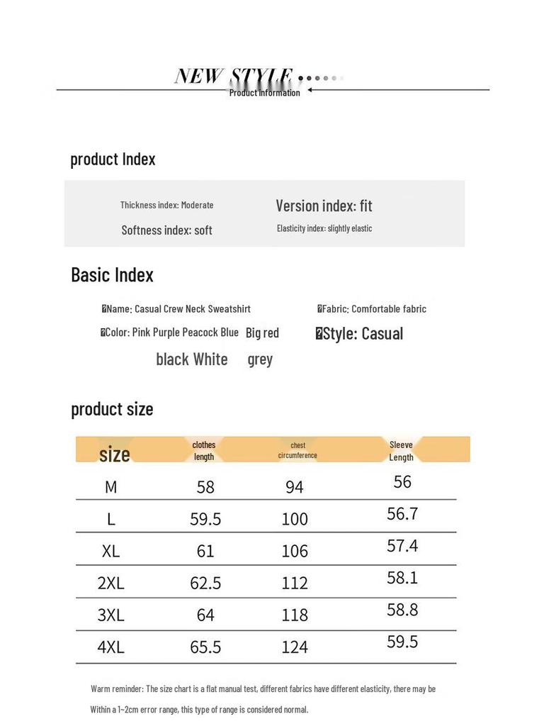 Damen Rundhals Pullover Sweatshirt