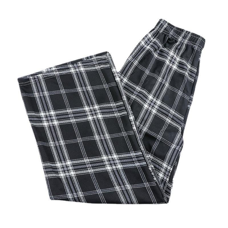 Plaid pants women's summer thin high waist drape loose narrow straight pants thin wide leg pants small casual pants