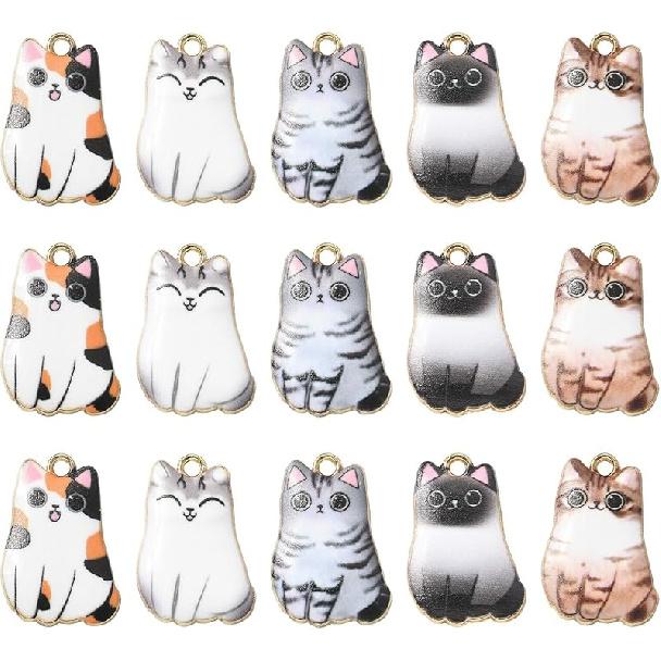 KitBeads 40pcs Enamel Rabbit Charms Mixed Styles Easter Bunny Charms Flower Printed Animal Bunny Rabbit Charms for Jewelry Making Bulk