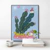 Diamond Painting Kit Cactus With Cute Gnome Design Full Drill Canvas Art Relaxing Handmade Craft Gift for Women Adults Stress Relief