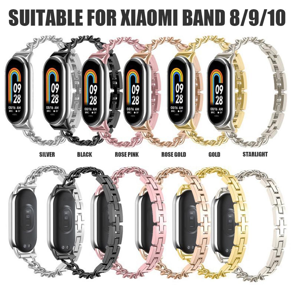 Luxury Stainless Steel Strap For Xiaomi Mi Band 10 9 8 Belt Replacement for Miband 10 9 8 Bracelet Watchband Accessories
