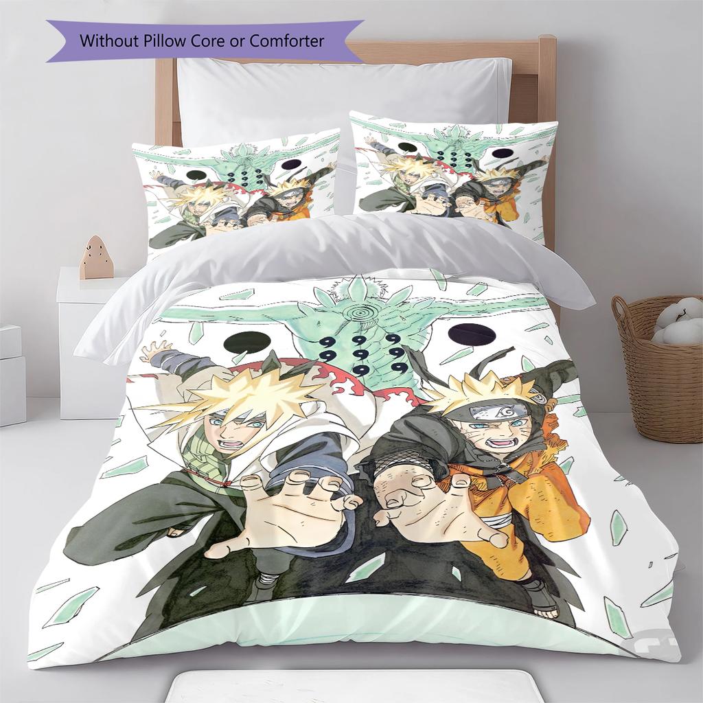 Cartoon Pattern Bedding Quilt Set Quilt Cover Pillowcase Home Decoration Birthday Gift (1 * duvet cover + 2 * pillowcase, without core)