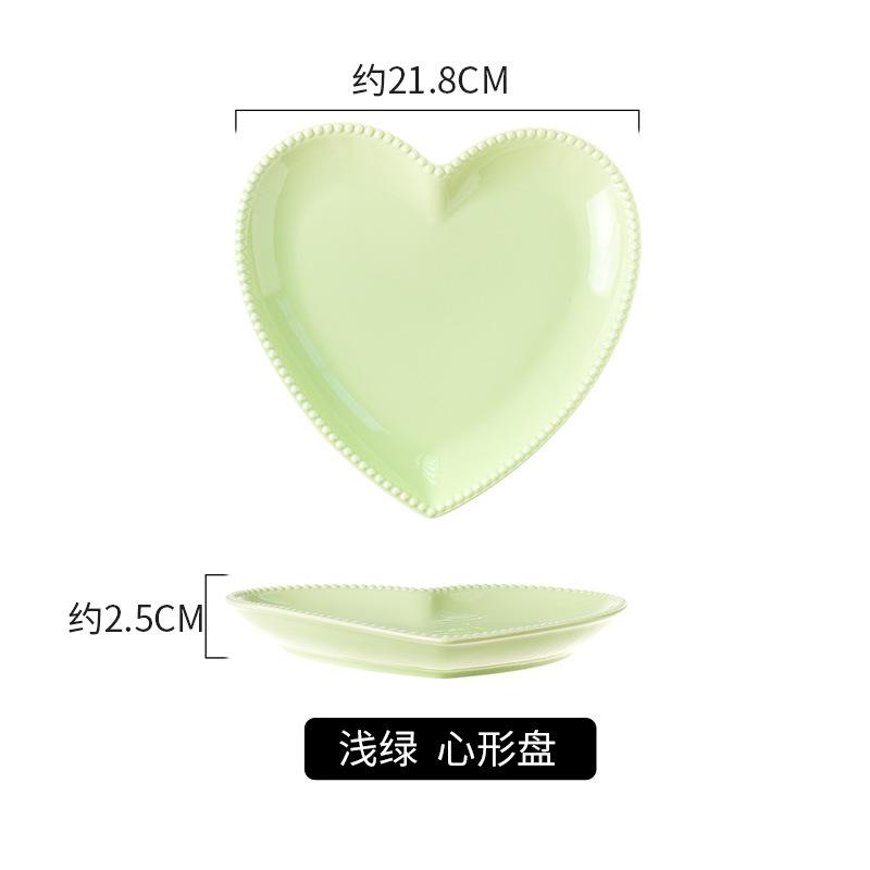 Nordic Irregular Heart-shaped Ceramic Dinner Plate Breakfast Dessert Bowl Exquisite Heart Dinner Dish Kitchen Utensils Art Decor