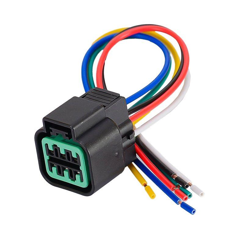 PB62506027 6 Way 2Pcs Headlight Headlamp Connector Adapter Harness Cable Wire Wiring Plug Pigtail Fit for Kia Sportage 2005-2010